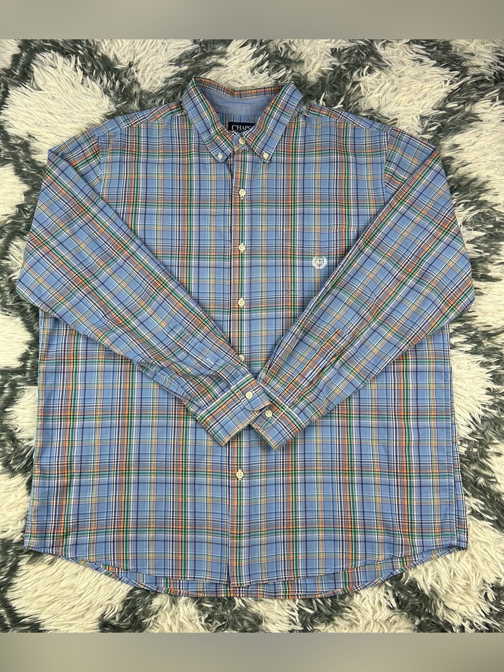 Chaps Men’s Multi-color Casual Long Sleeve Button Up Size XXL